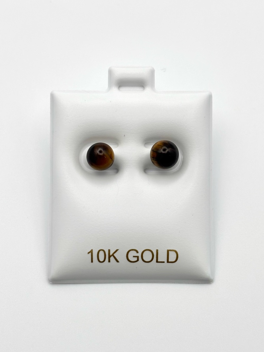 Tiger's eye studs with 10k solid gold posts and backs